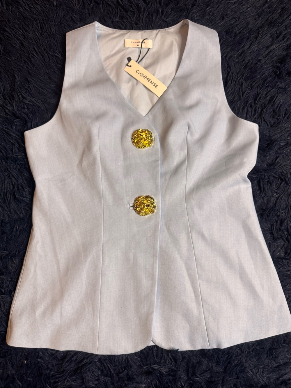 NWT Commense Button Split Sleeveless Pants Set in Baby Blue. Size XL - Picture 9 of 11